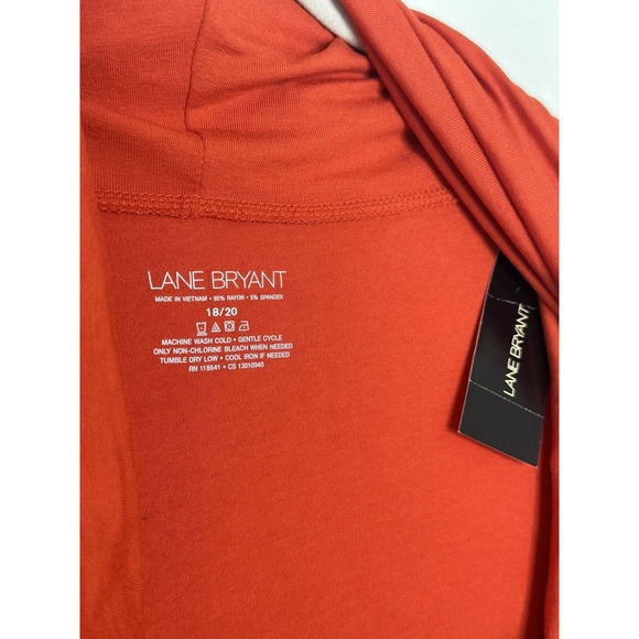 Lane Bryant Womens Orange Cowl Neck Stretch 3/4 Sleeve Tunic Top Sz 18/20 New - Picture 3 of 5
